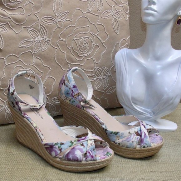 SUMMER IS HERE! Christian Siriano  Floral Jute Platform Heels SZ 10 - Picture 2 of 5